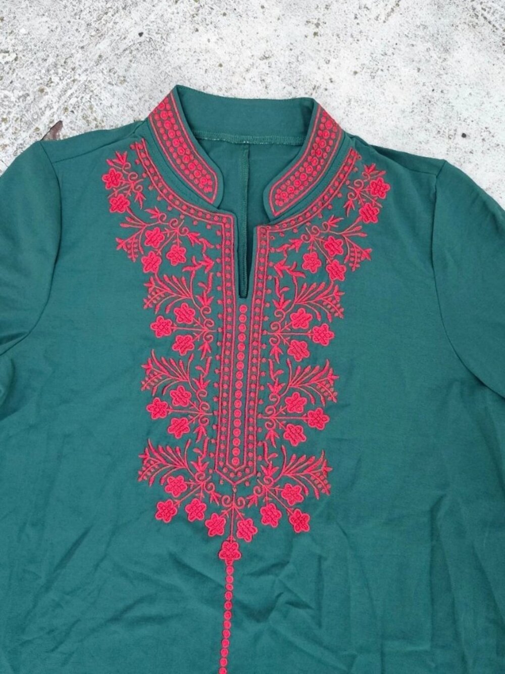 Women Dress Elegant Embroidered Arabian Gown Abaya Long Dress Burkha Size XL - Picture 9 of 12